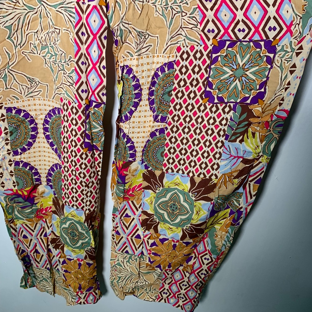 Zara NWT multicolor floral patchwork printed wide… - image 4